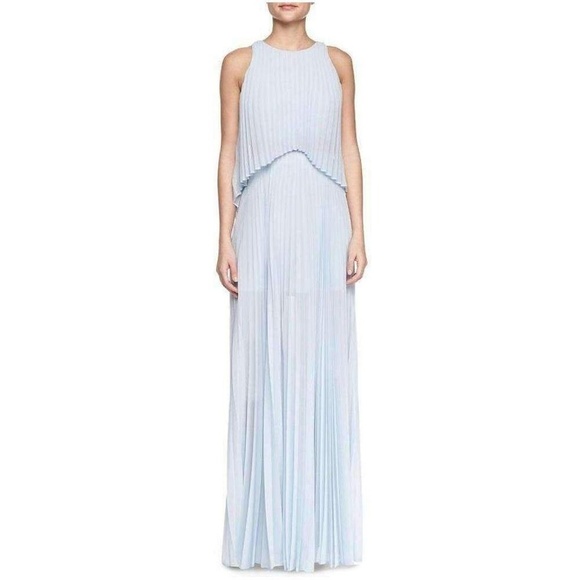 BCBGMAXAZRIA SHAINA SLEEVELESS PLEATED GOWN - Picture 1 of 7